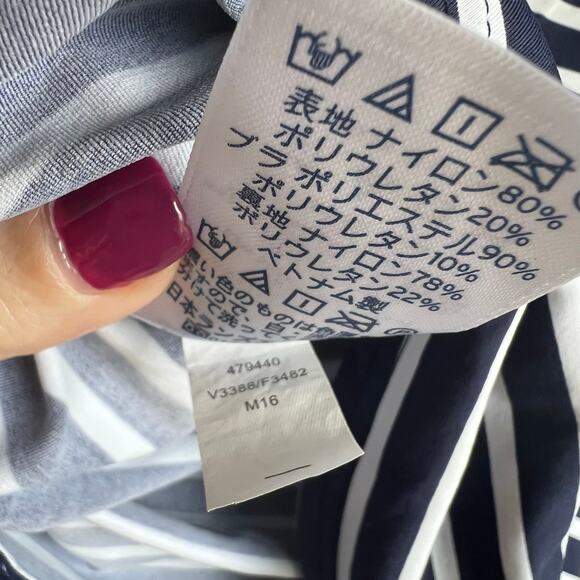 Lands’ End Navy and White Striped Scoop Neck Tankini Swim Top Size 12DDD - Picture 7 of 7